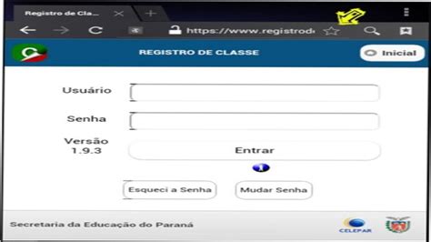 registro de classe online login seed paraná